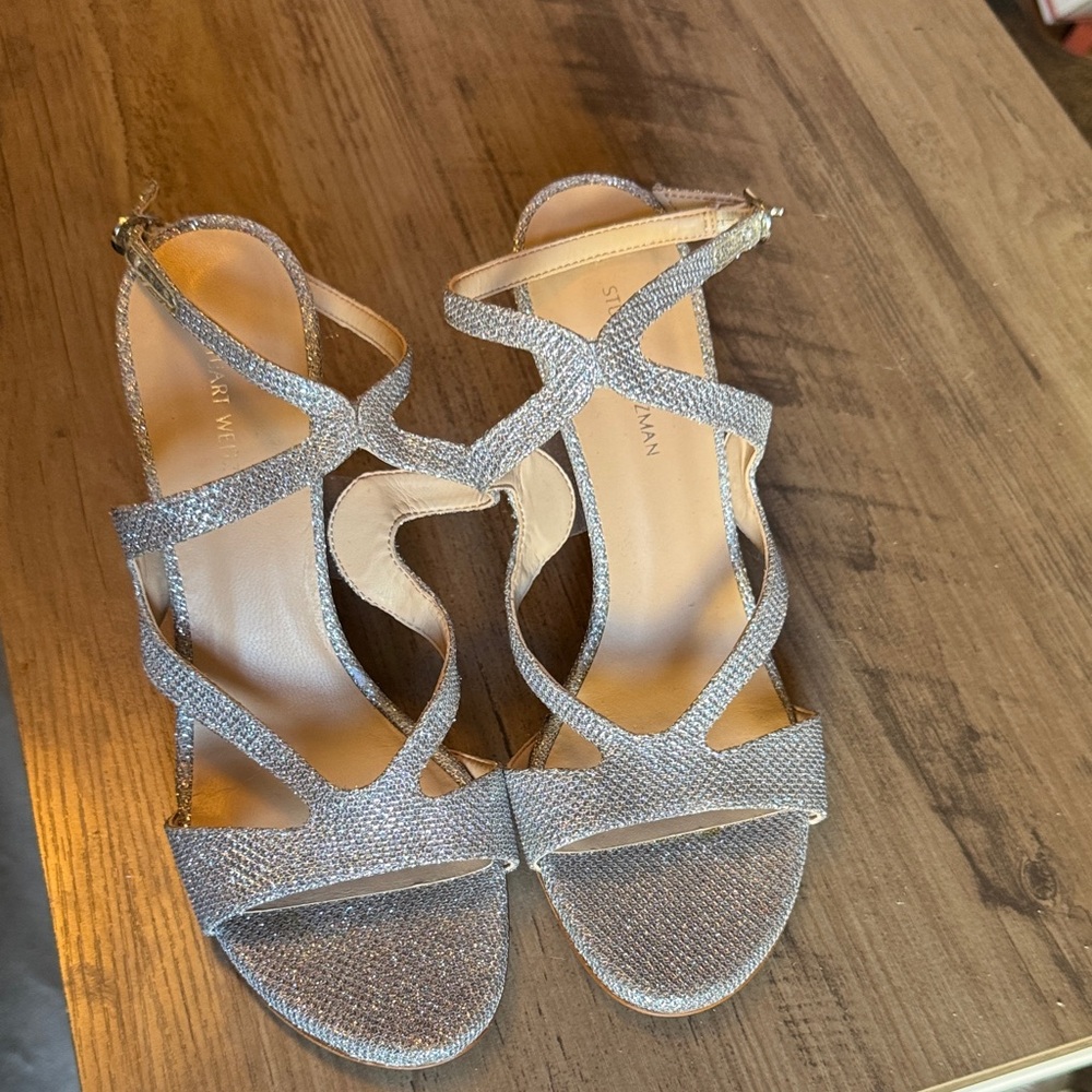 Stuart Weitzman Metallic Strappy Heels